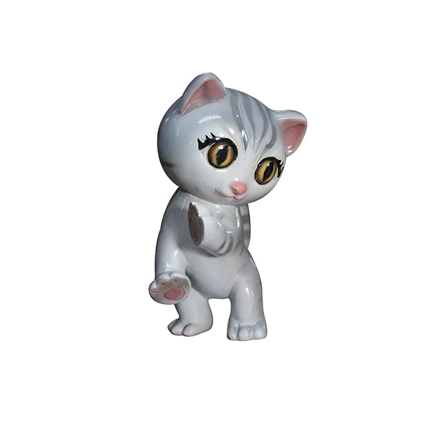 Gray Comic Cat Life Size Statue
