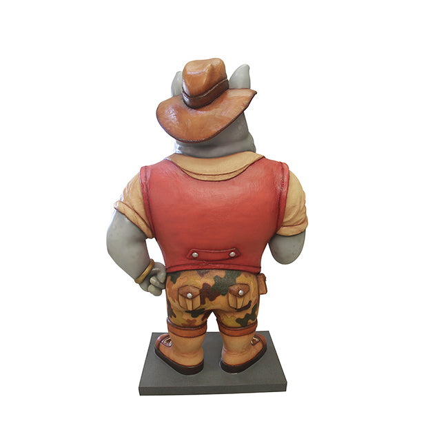 Comic Rhino Explorer Life Size Statue