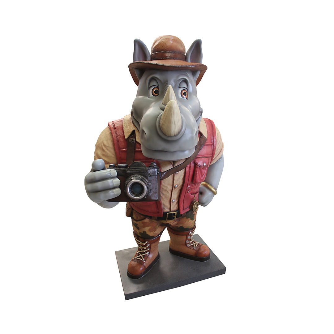 Comic Rhino Explorer Life Size Statue