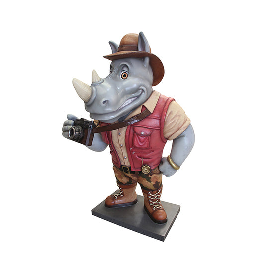 Comic Rhino Explorer Life Size Statue