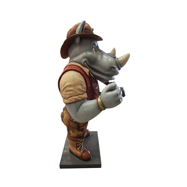 Comic Rhino Explorer Life Size Statue