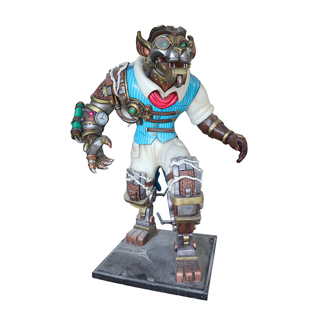 Robot Werewolf Punk Life Size Statue