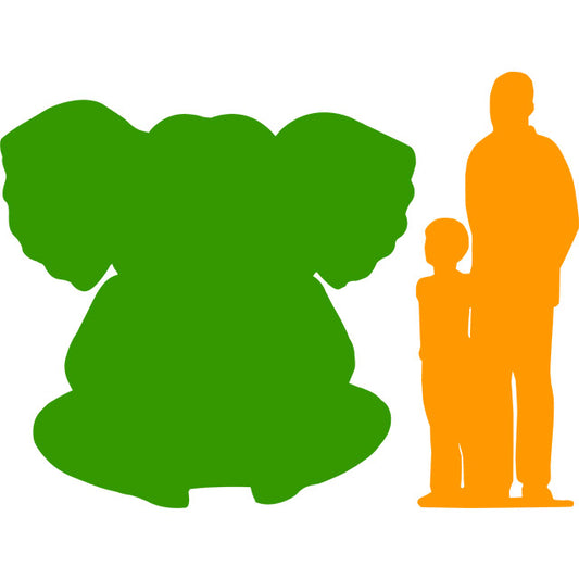 Comic Elephant Sitting Photo Op Statue