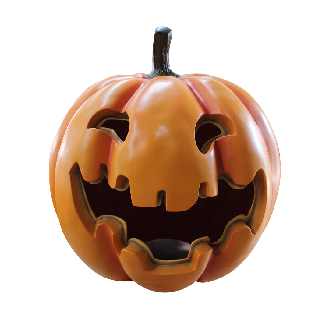 Carved Face Pumpkin Over Sized Statue
