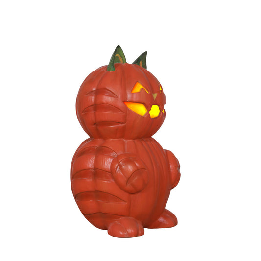 Pumpkin Cat Light Over Sized Statue