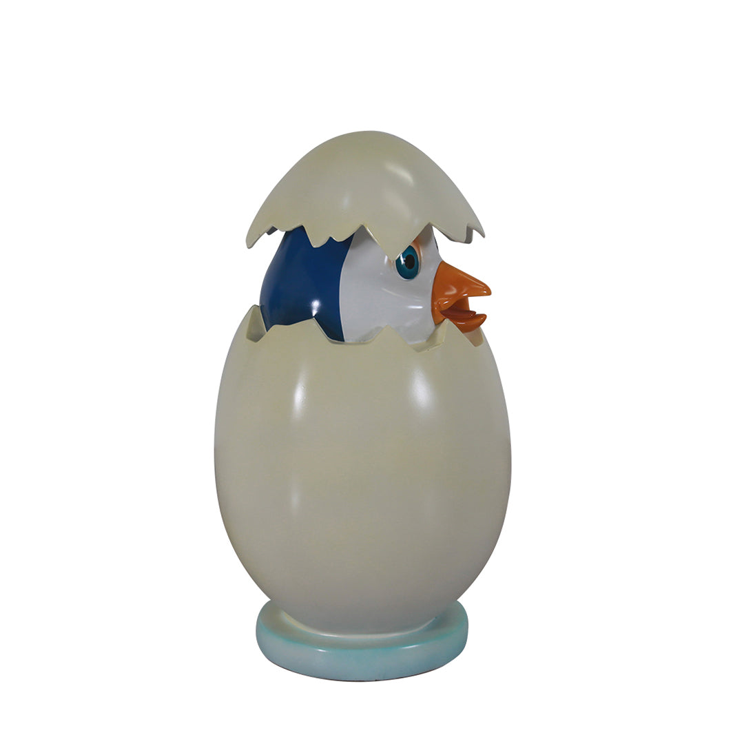 Comic Penguin Hatching Life Size Statue
