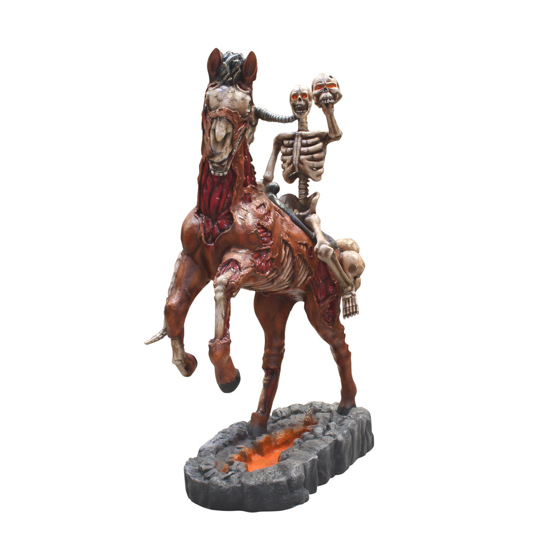 Skeleton Undead Rider And Horse Life Size Statue