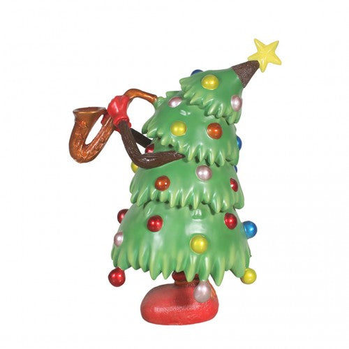 Christmas Tree Playing Saxophone Over Sized Statue