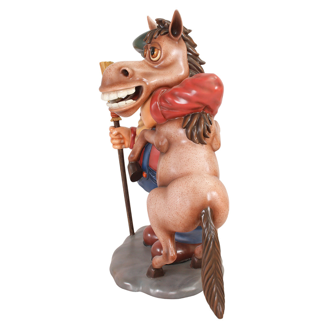 Farmer With Donkey Photo Op Statue