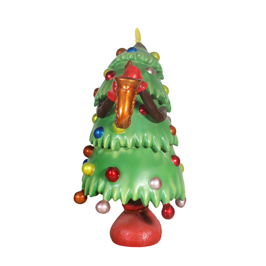 Christmas Tree Playing Saxophone Over Sized Statue