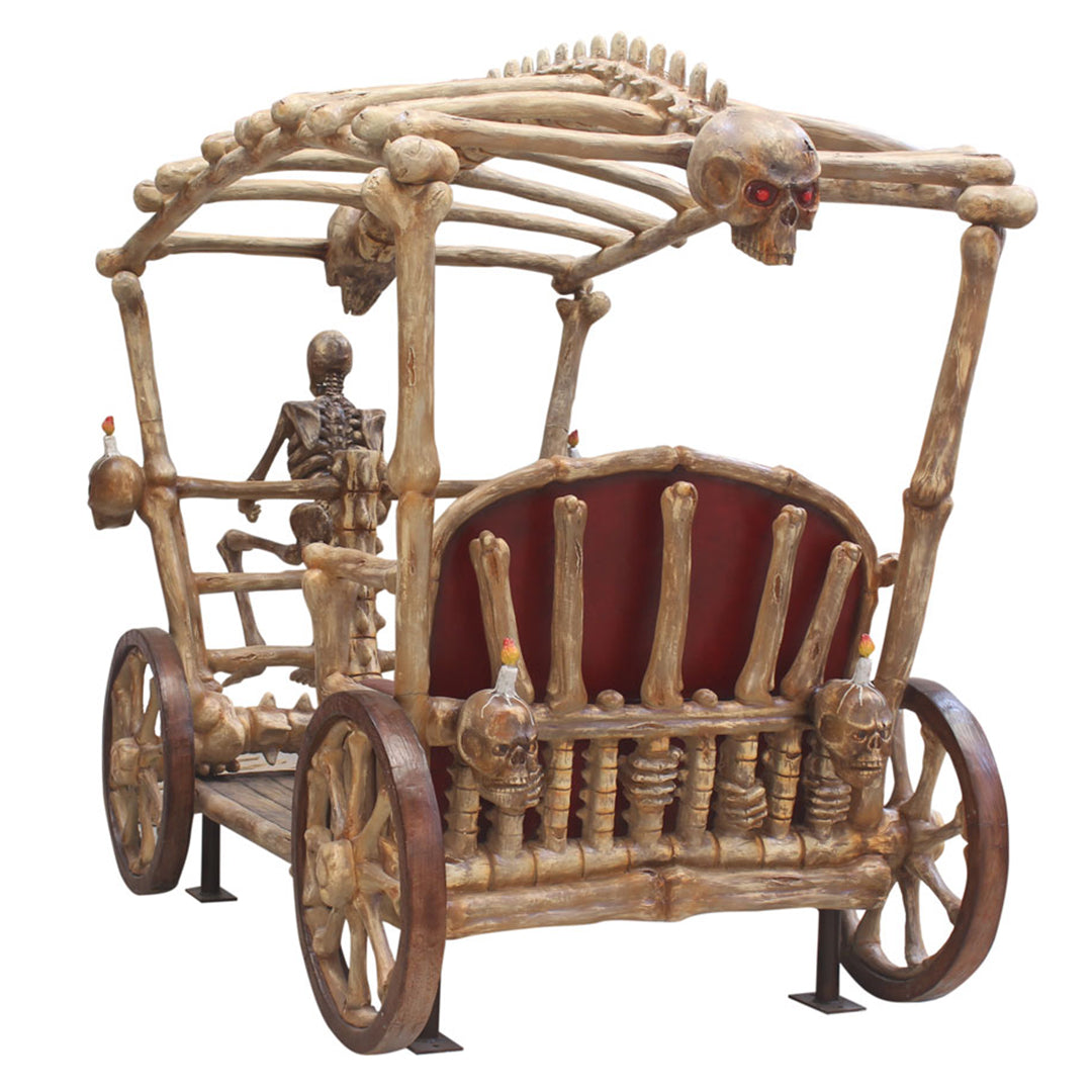 Skeleton Carriage 2 Seater Photo Op Statue