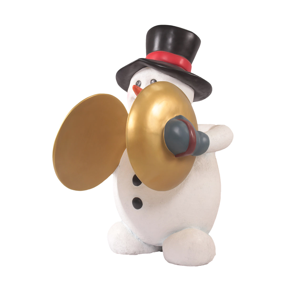 Snowman Playing Cymbals Life Size Statue