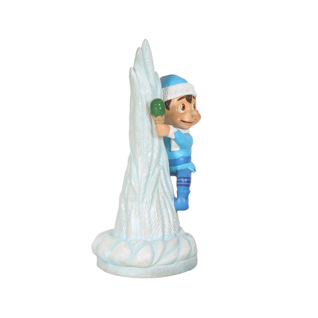 Elf On Icicle Life Size Statue