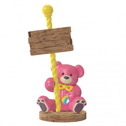 Teddy Bear With Holiday Sign Over Sized Statue