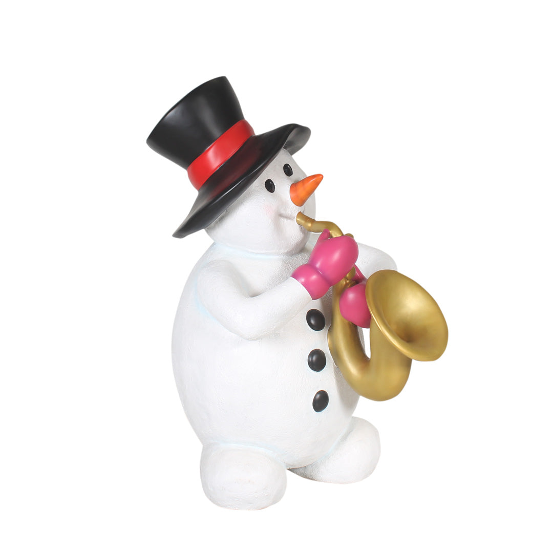 Snowman Playing Saxophone Life Size Statue