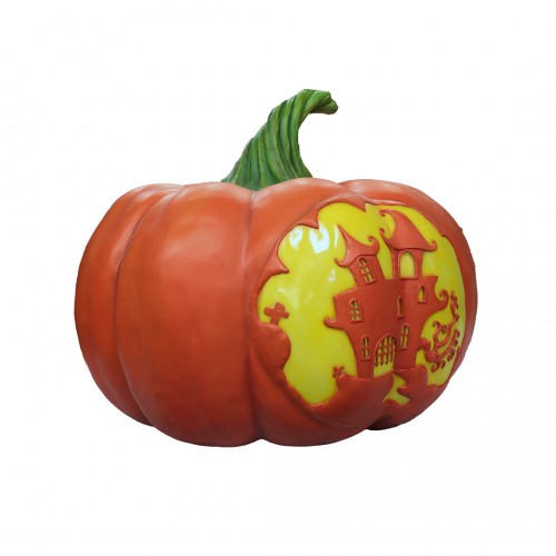 Pumpkin Lantern Mansion Over Sized Statue