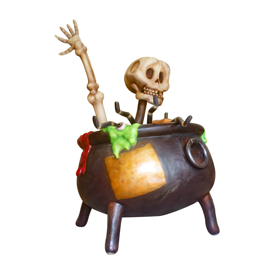 Witch Cauldron Brewing Over Sized Statue