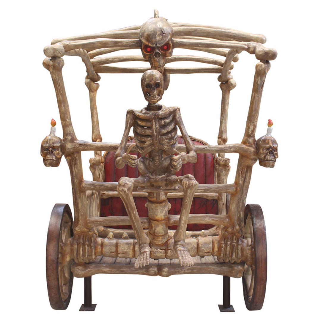 Skeleton Carriage 2 Seater Photo Op Statue