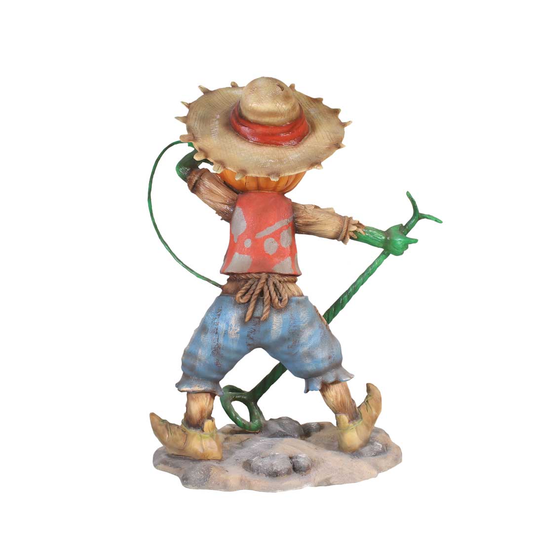 Pumpkin Scarecrow Singing Life Size Statue