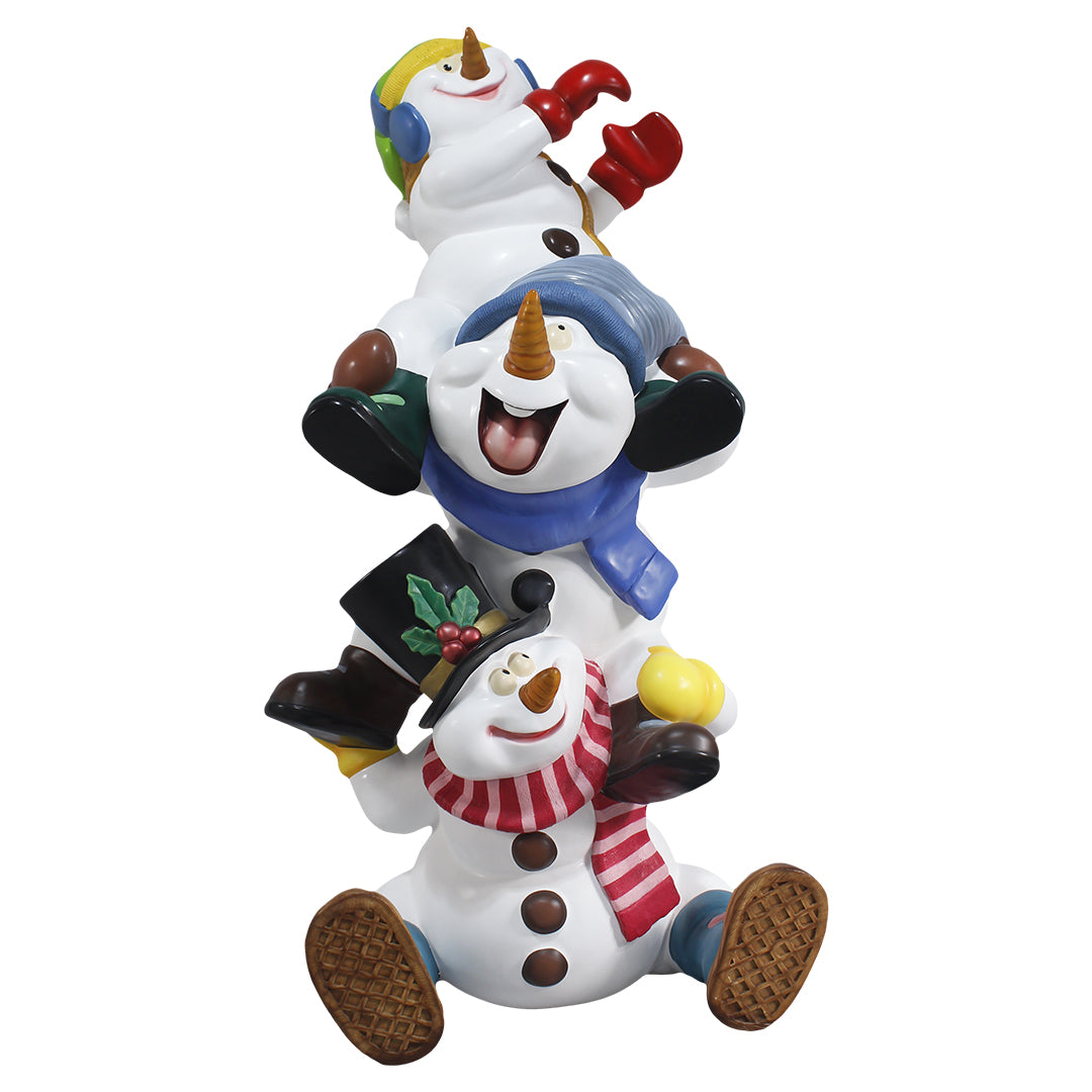 Snowman Stacked Brothers Over Sized Statue