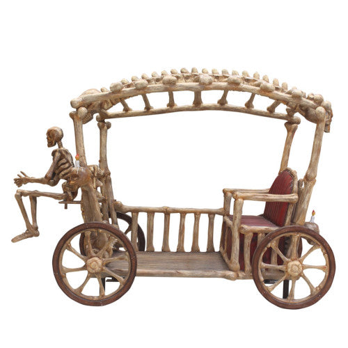 Skeleton Carriage 2 Seater Photo Op Statue