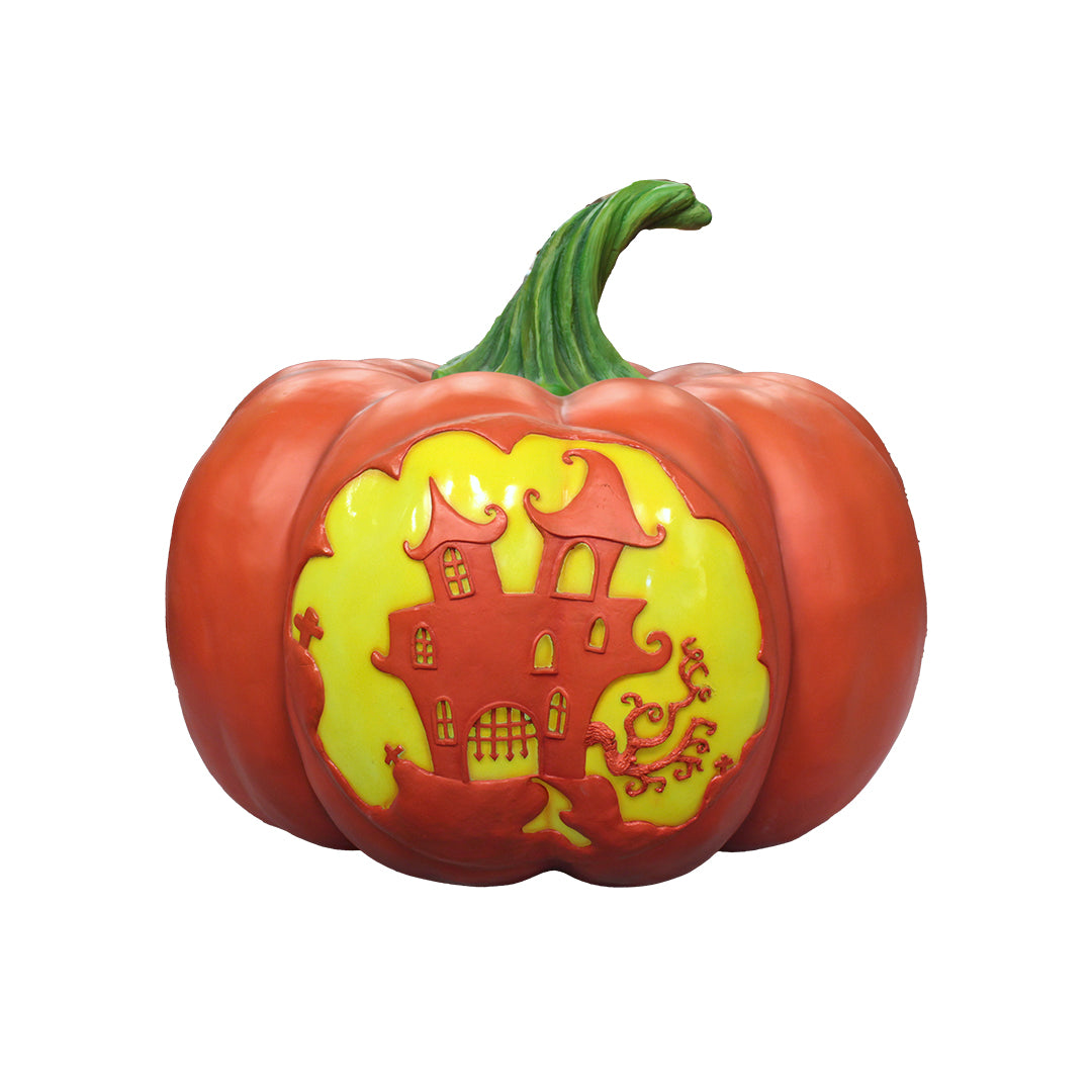 Pumpkin Lantern Mansion Over Sized Statue
