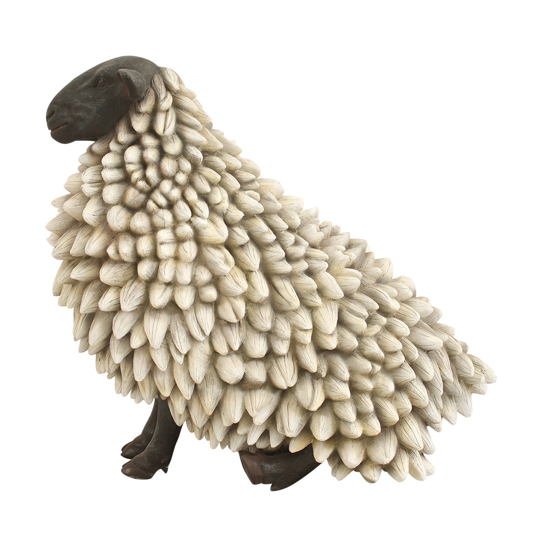 Sheep Sitting Life Size Statue