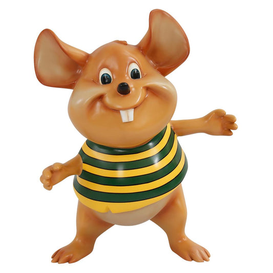 Comic Mouse Wearing Shirt Over Sized Statue