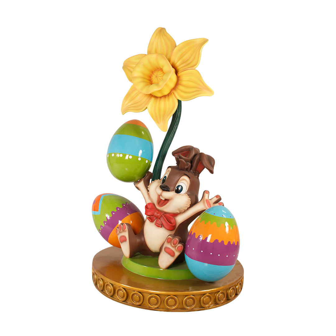 Easter Egg Flower Bunny Over Sized Statue
