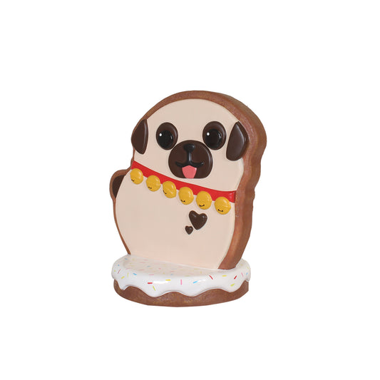 Gingerbread Dog Pug Over Sized Statue