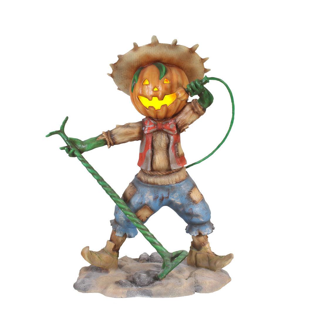 Pumpkin Scarecrow Singing Life Size Statue
