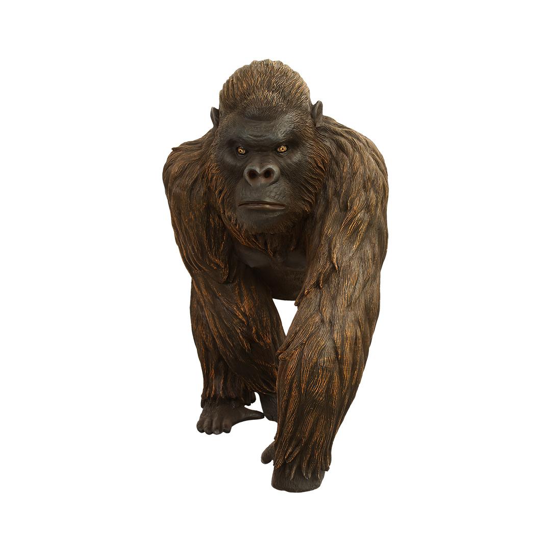 Brown Gorilla Walking Life Size Statue