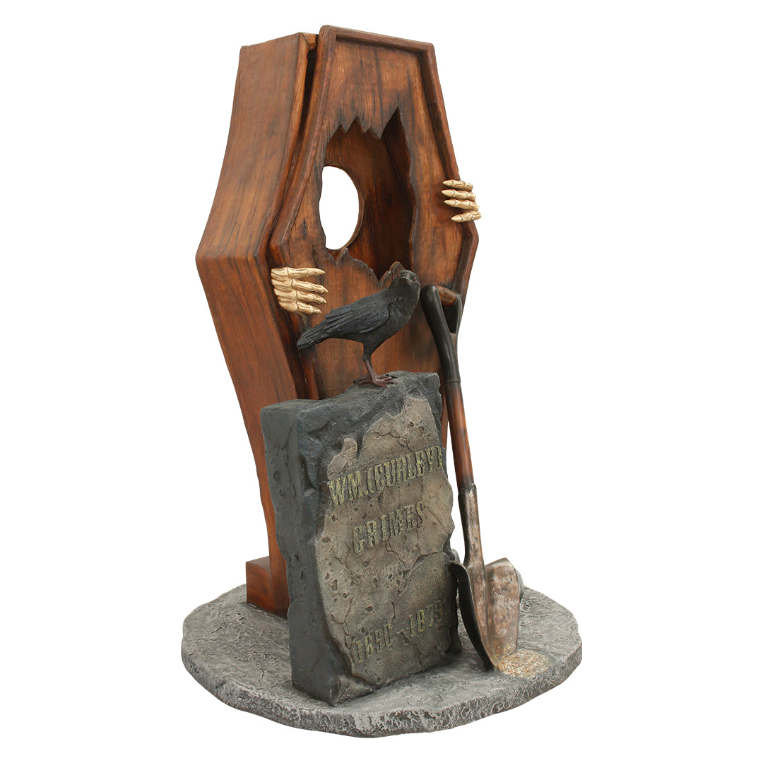 Coffin Photo Op Statue