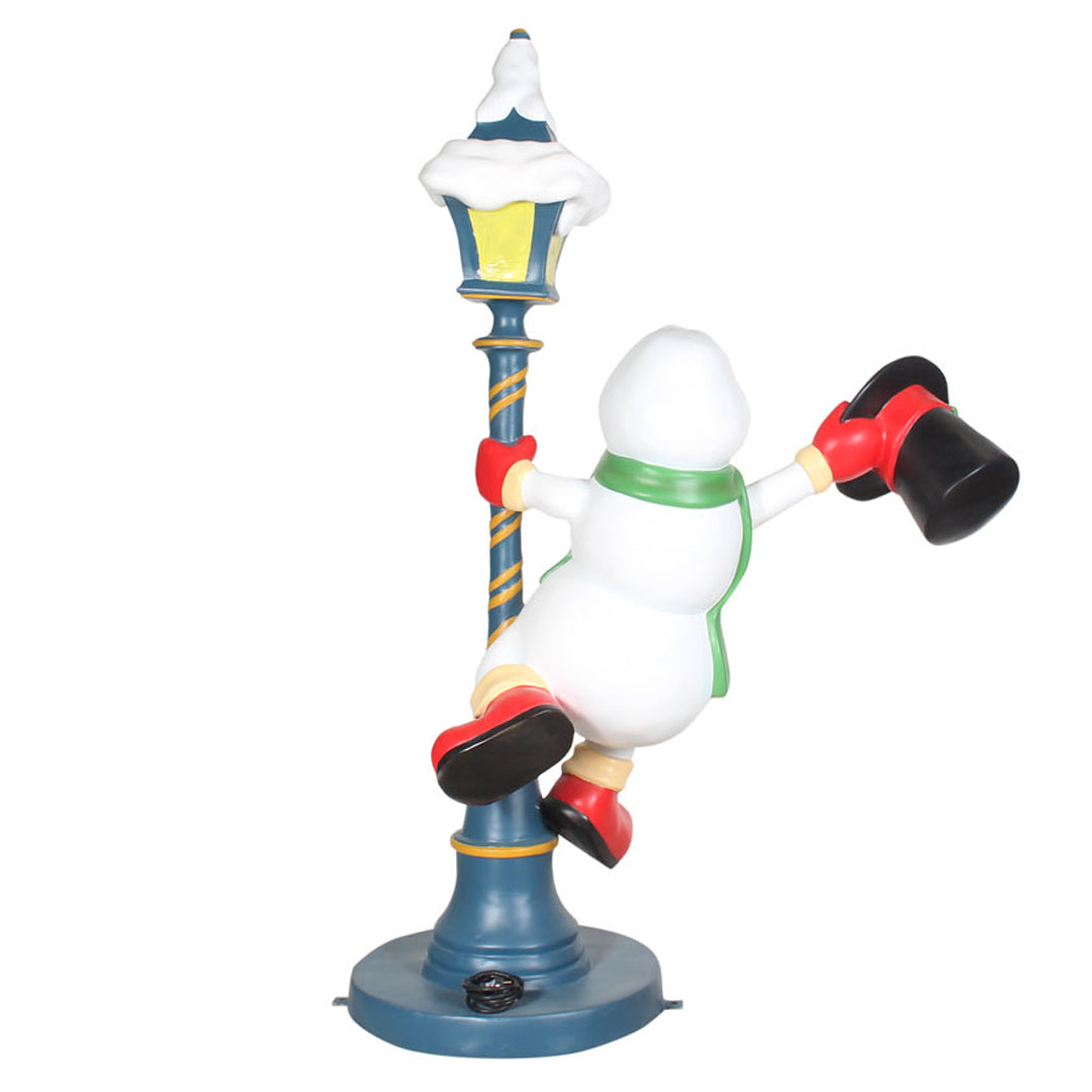 Snowman On Light Post Over Sized Statue