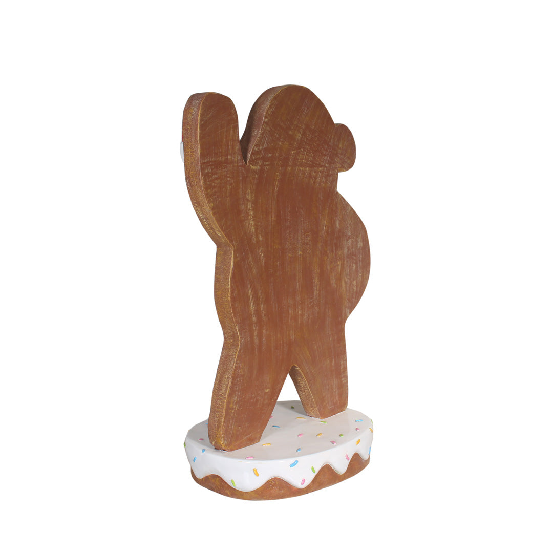 Gingerbread Santa Waving Over Sized Statue