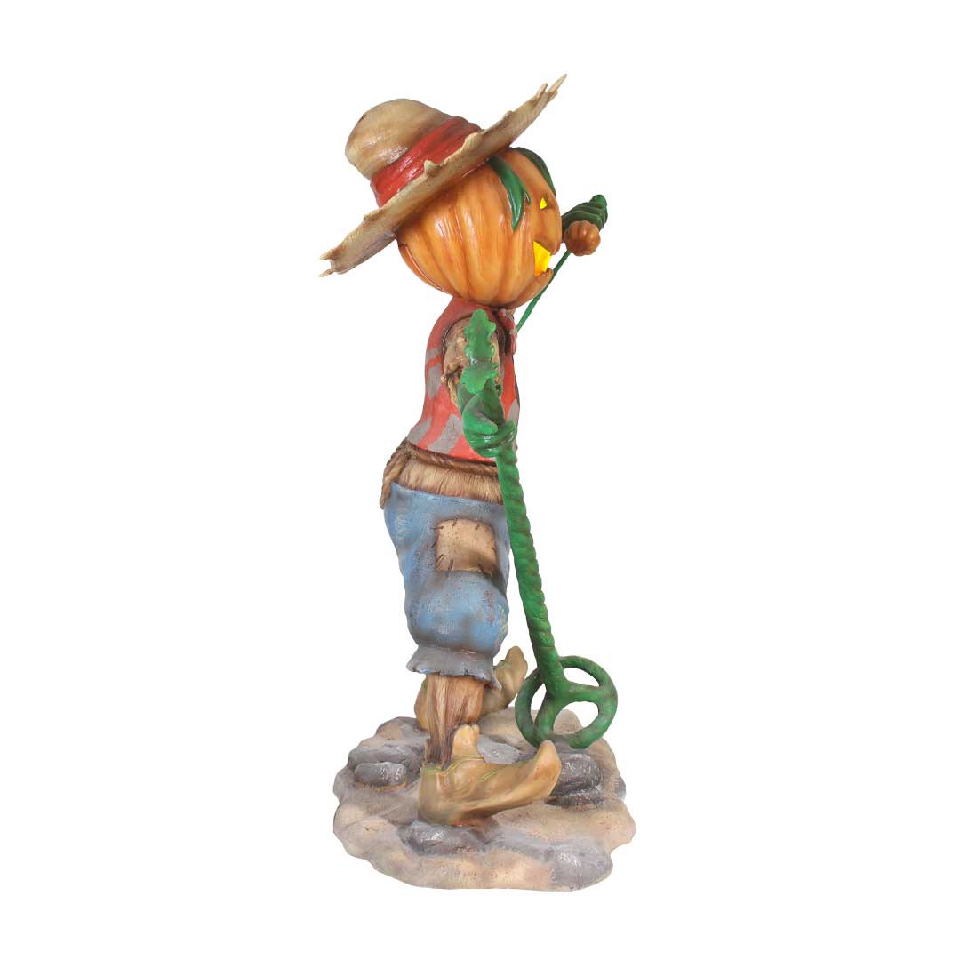 Pumpkin Scarecrow Singing Life Size Statue