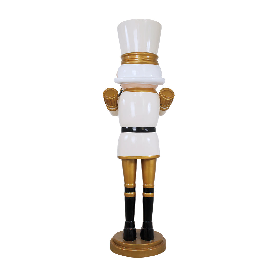 Nutcracker Trumpet White/Gold Life Size Statue