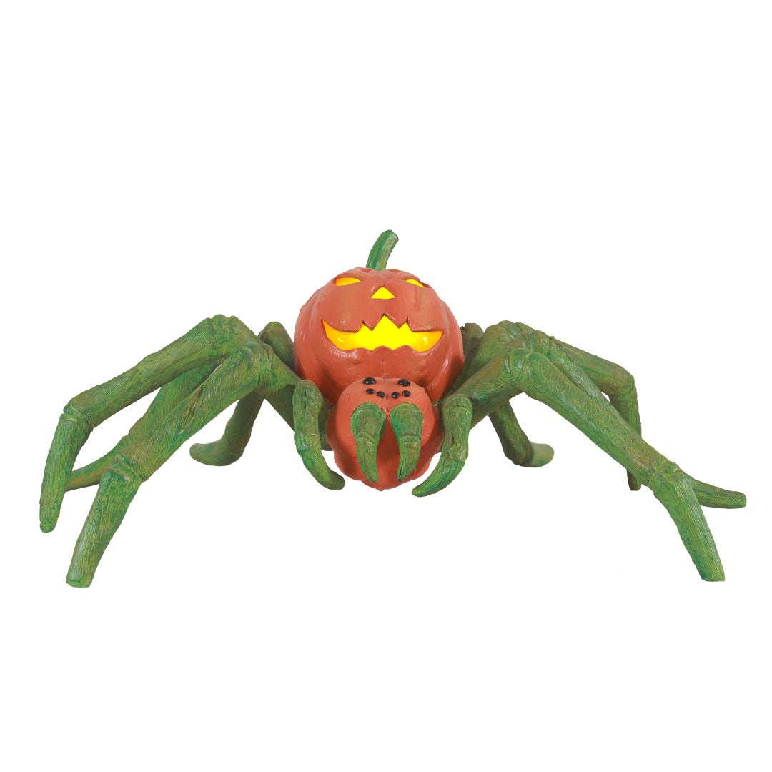 Pumpkin Spider Light Over Sized Statue