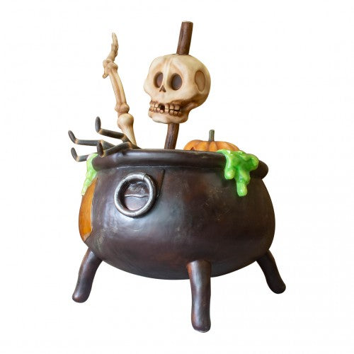 Witch Cauldron Brewing Over Sized Statue