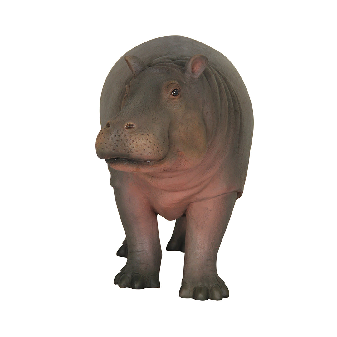 Gray Baby Hippo Life Size Statue