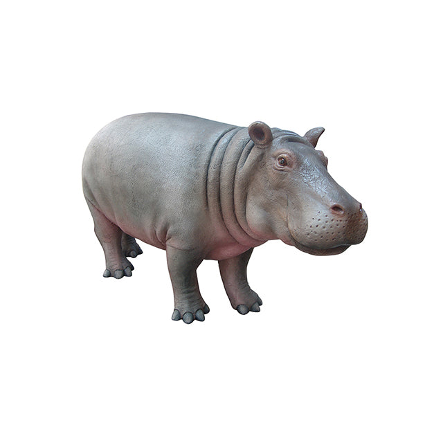 Gray Baby Hippo Life Size Statue