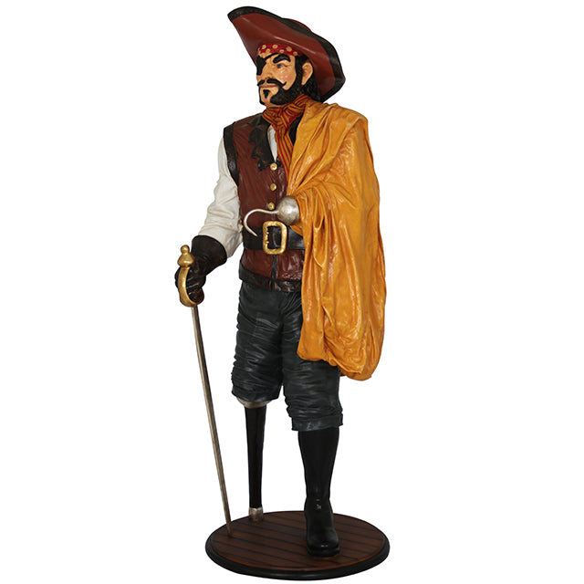 Pirate Captain Wooden Leg Life Size Statue