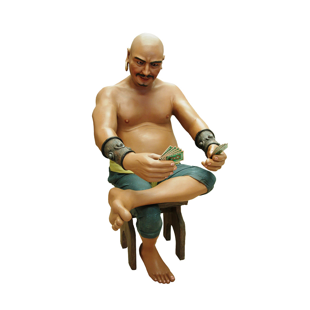 Sitting Pirate Moreno On Stool Life Size Statue