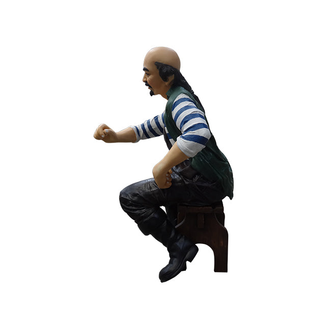 Sitting Pirate Pedro On Stool Life Size Statue