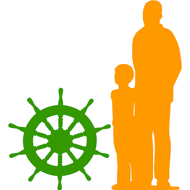 Skull Rudder Wheel Life Size Statue