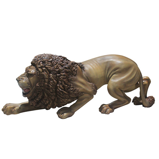 Lion Crouching Life Size Statue