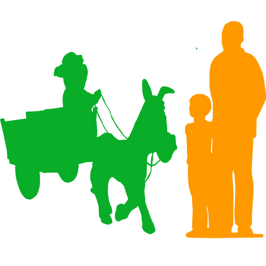 Comic Farm Cart Set Life Size Statue