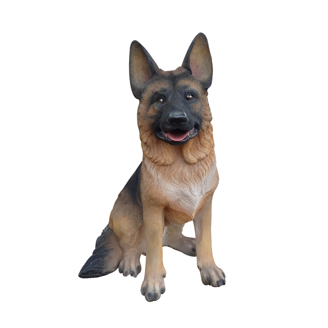 Dog German Shepherd Sitting Life Size Statue