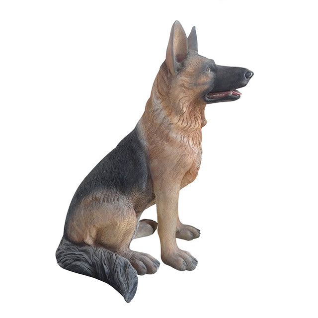 Dog German Shepherd Sitting Life Size Statue