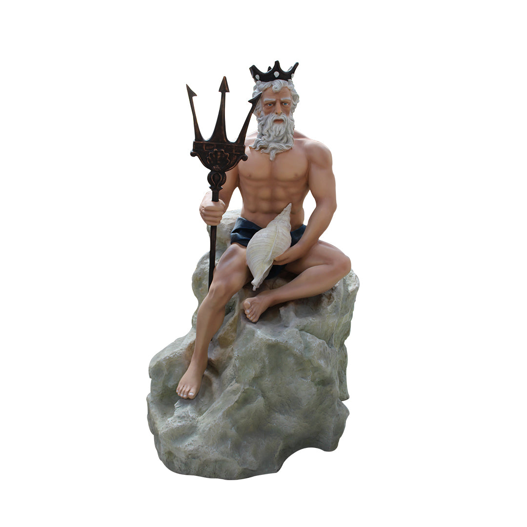 Neptune On Rock Life Size Statue